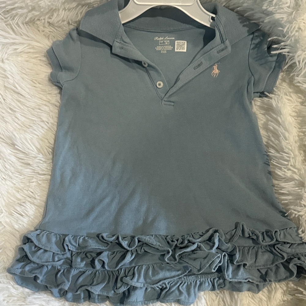 Polo by Ralph Lauren Kids Blue Ruffled Polo Dress